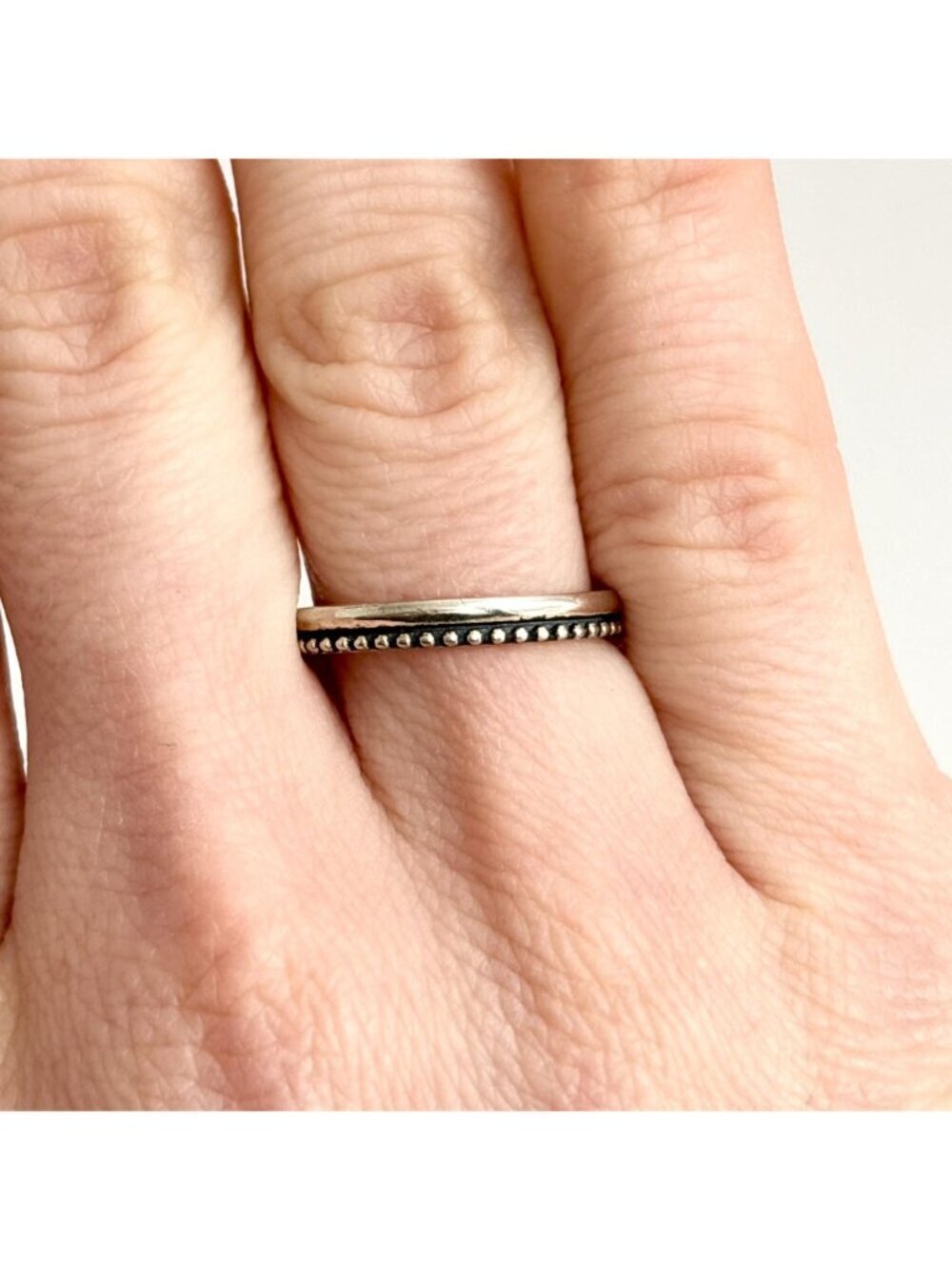 Indonesian Thai Inspired Beaded Sterling Silver 925 Vintage Ring - sz 6.25 - Picture 8 of 11